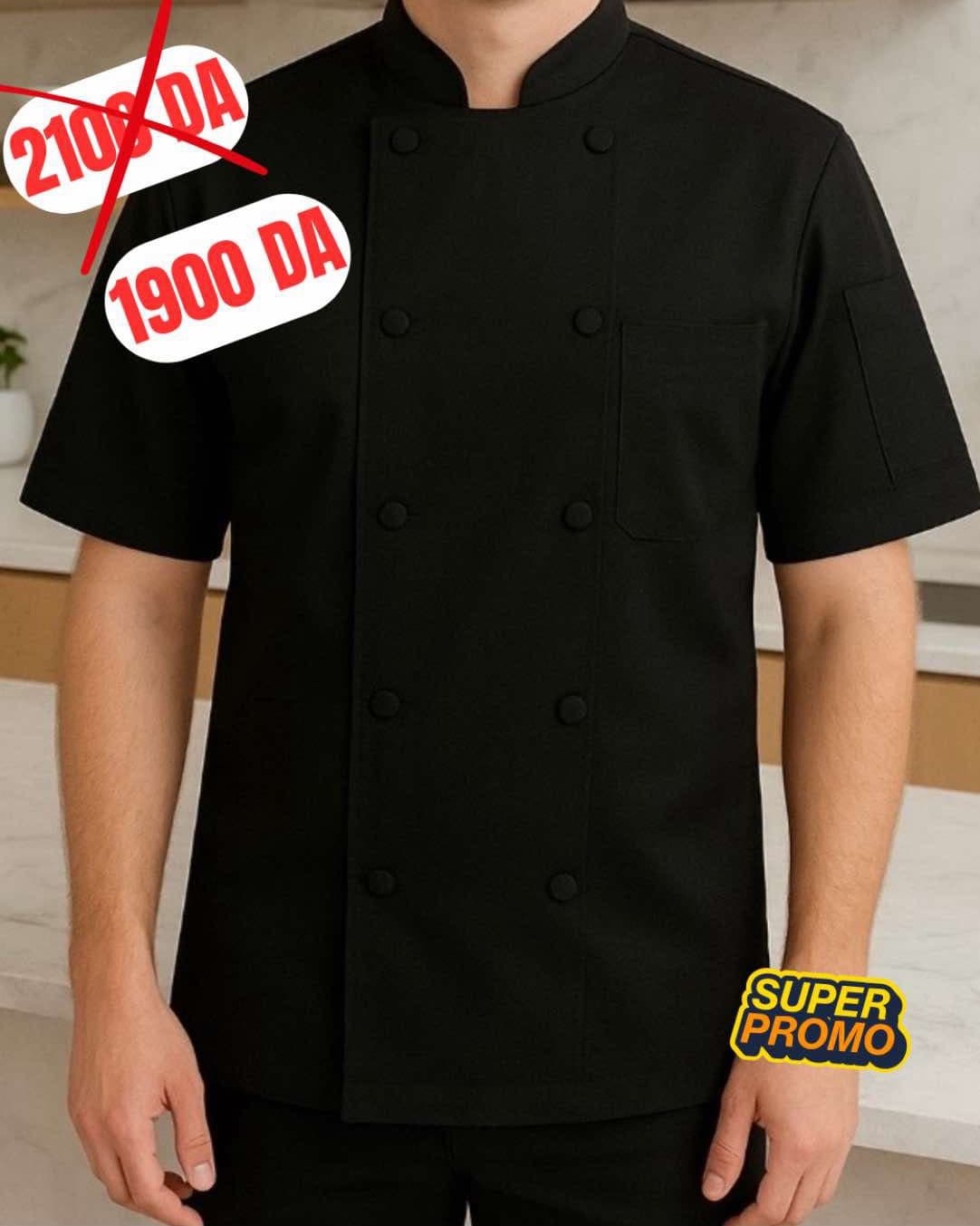 Veste noir pour chef de cuisine